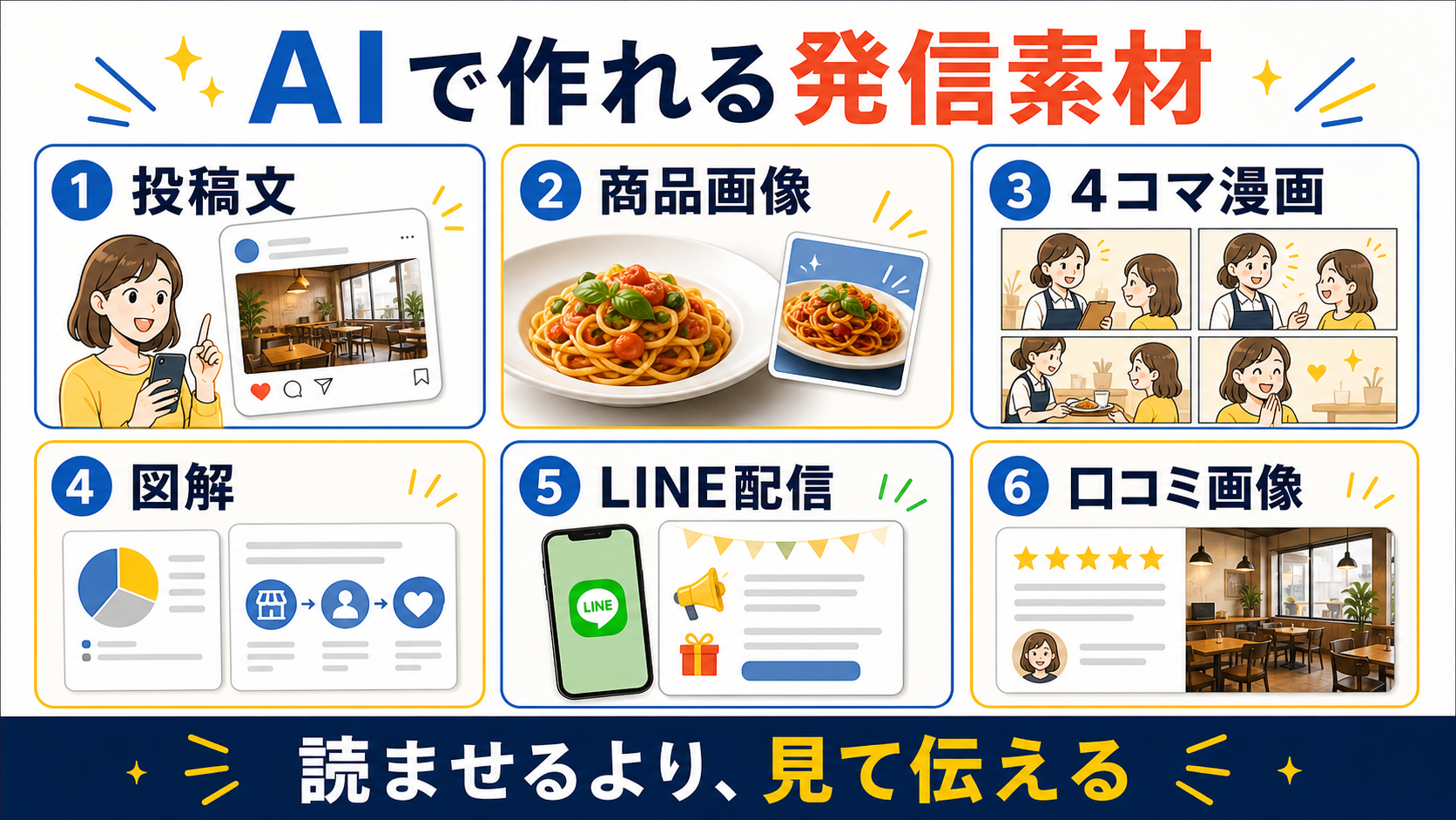 AIで作れる発信素材の図解